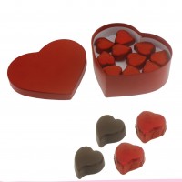 10 Adet Kalp Çikolata Kırmızı Karton Kutuda