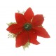 12cm Atatürk Çiçeği Kumaç Çiçek Ponsetya Kırmızı-Altın 1 Adet