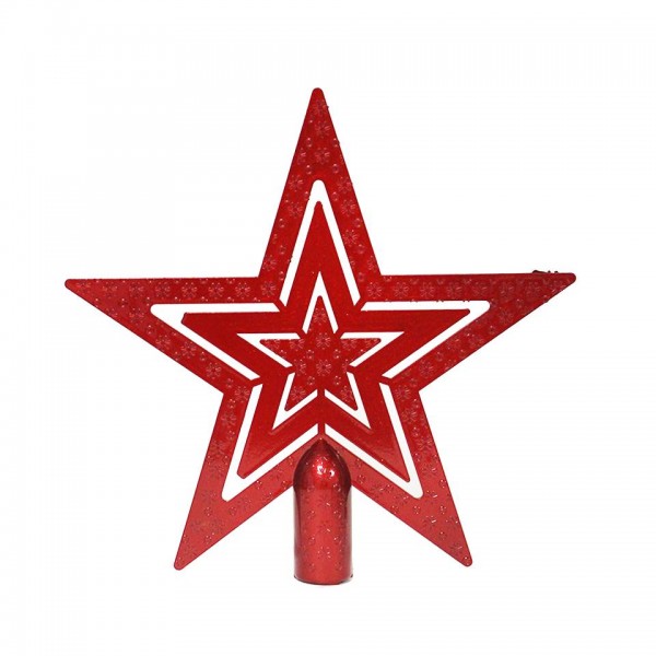 18cm Çam Ağacı Tepe Yıldızı Kırmızı