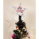 19cm Ahşap Yılbaşı Ağacı Tepe Yıldızı Merry Christmas Mod.1