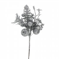 20cm Gümüş Simli Yapay Çiçek 1 Adet