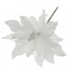 26cm Simli Beyaz Kumaş Çiçek 1 Adet