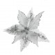 26cm Simli Gümüş Kumaş Çiçek 1 Adet