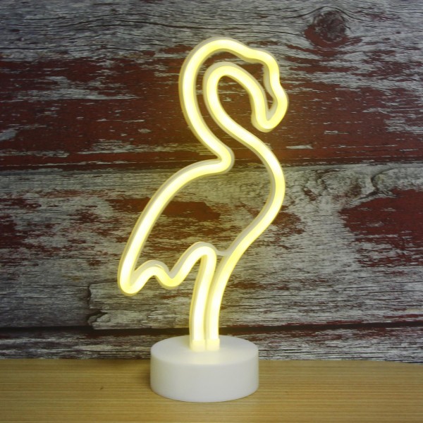 27cm Neon Led Flamingo Aydınlatma Beyaz