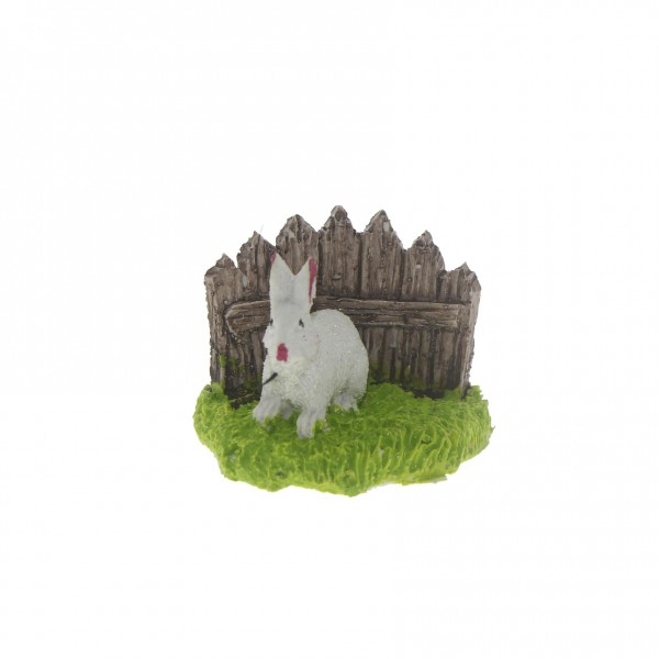4x4cm Tavşanlı Çit Biblo Terrarium Minyatür