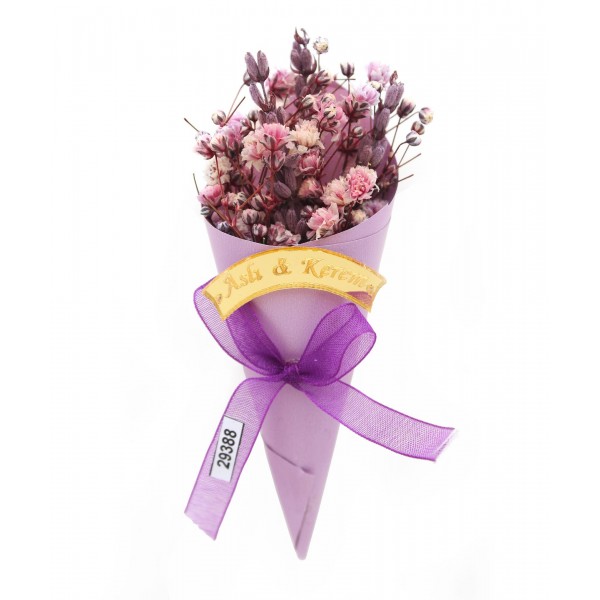 50 Adet 4x11cm Çiçek Buketi İsimli Söz Nişan Düğün Hediyesi Mod.3