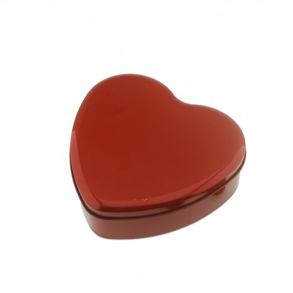 Kırmızı Metal Kalp Kutu Kapaklı 16x16cm