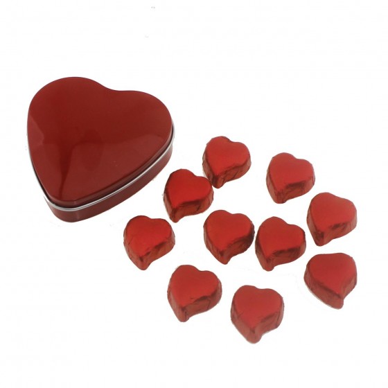 Kalp Kutu İçinde 10 Adet Kalp Çikolata Sevgiliye