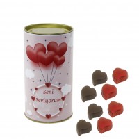 Özel Kutuda 30 Adet Kalp Çikolata Seni Seviyorum Balon Kalpli
