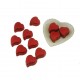 Porselen Kalp Tabak içinde 10 Adet Hediyelik Kalp Çikolata